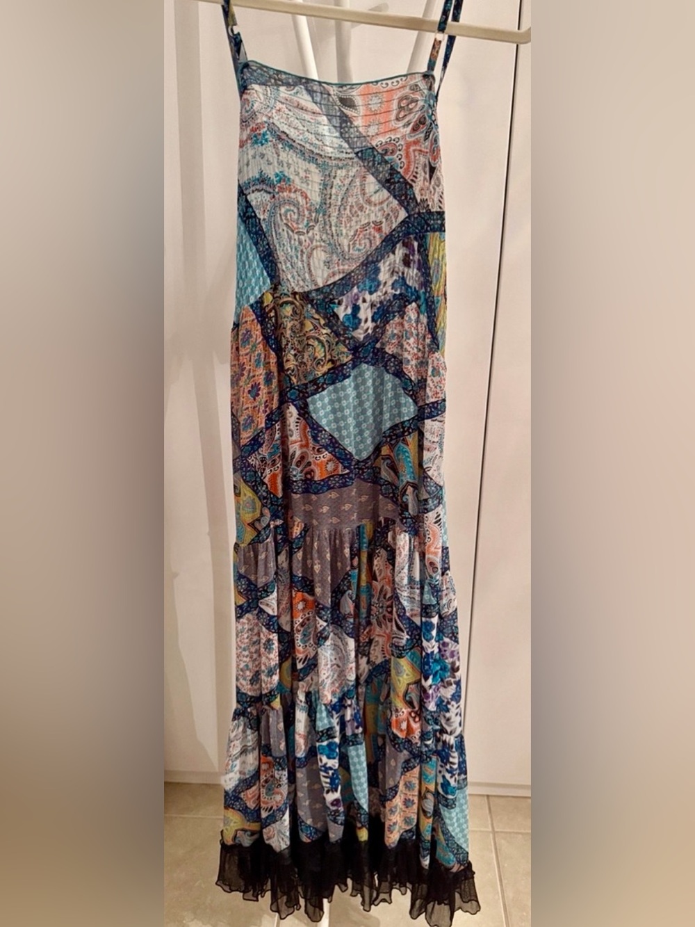 Patchwork Paisley Maxi Skirt - Multi